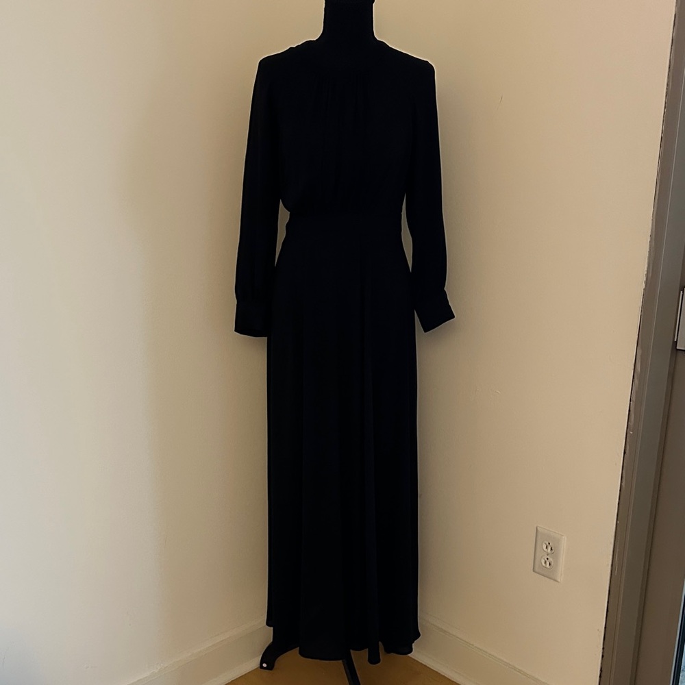 Classic Black Long-Sleeve Maxi Dress